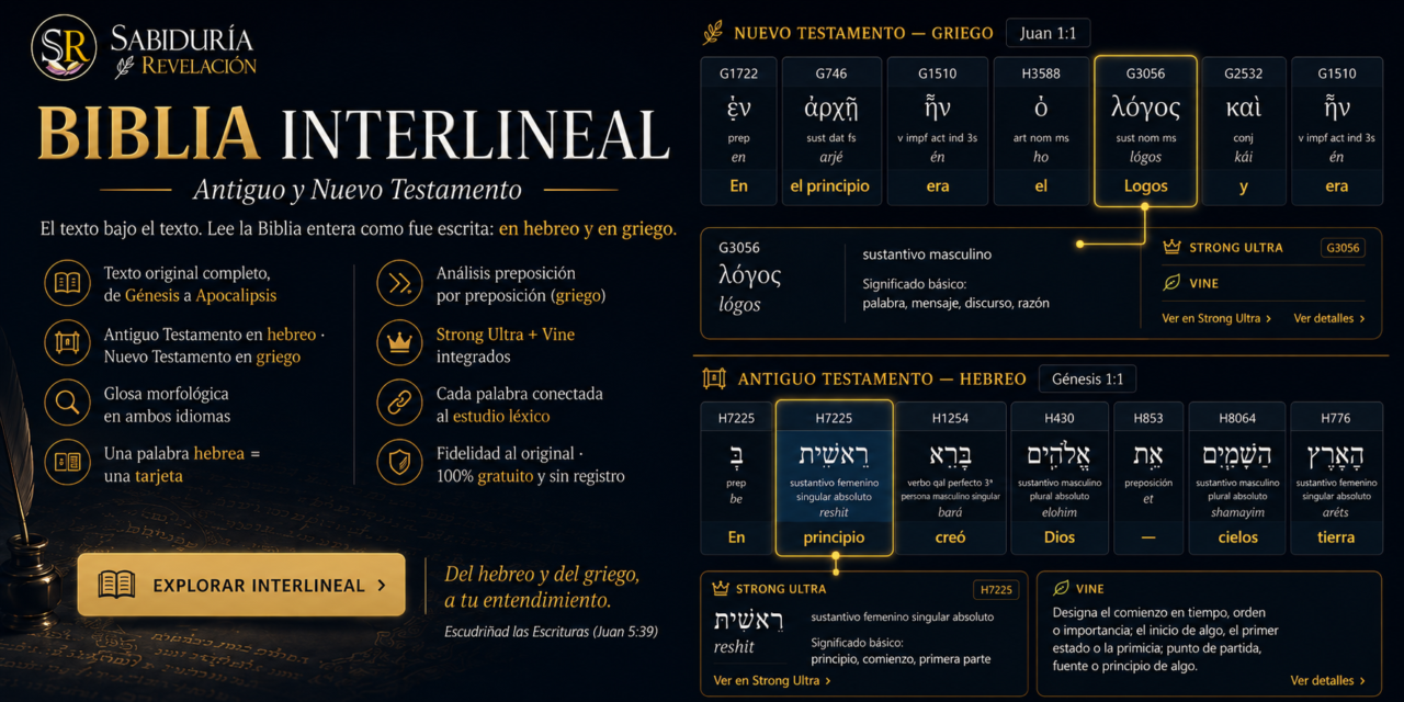 BIBLIA INTERLINEAL — Antiguo y Nuevo Testamento